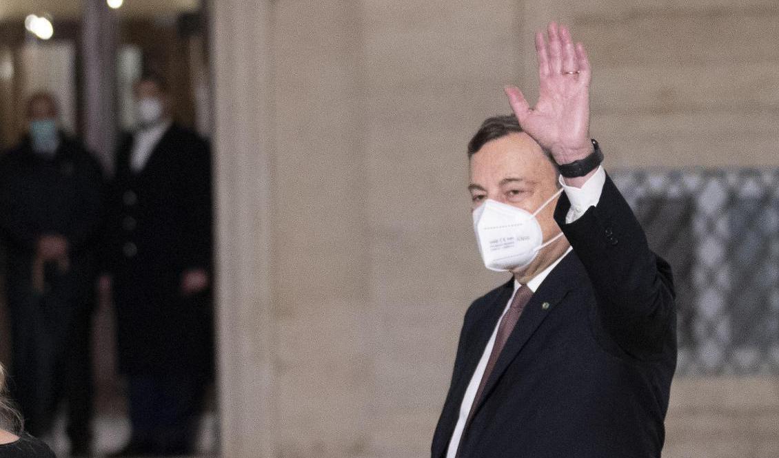 Italiens blivande premiärminister Mario Draghi. Foto: Andrew Medichini/AP/TT