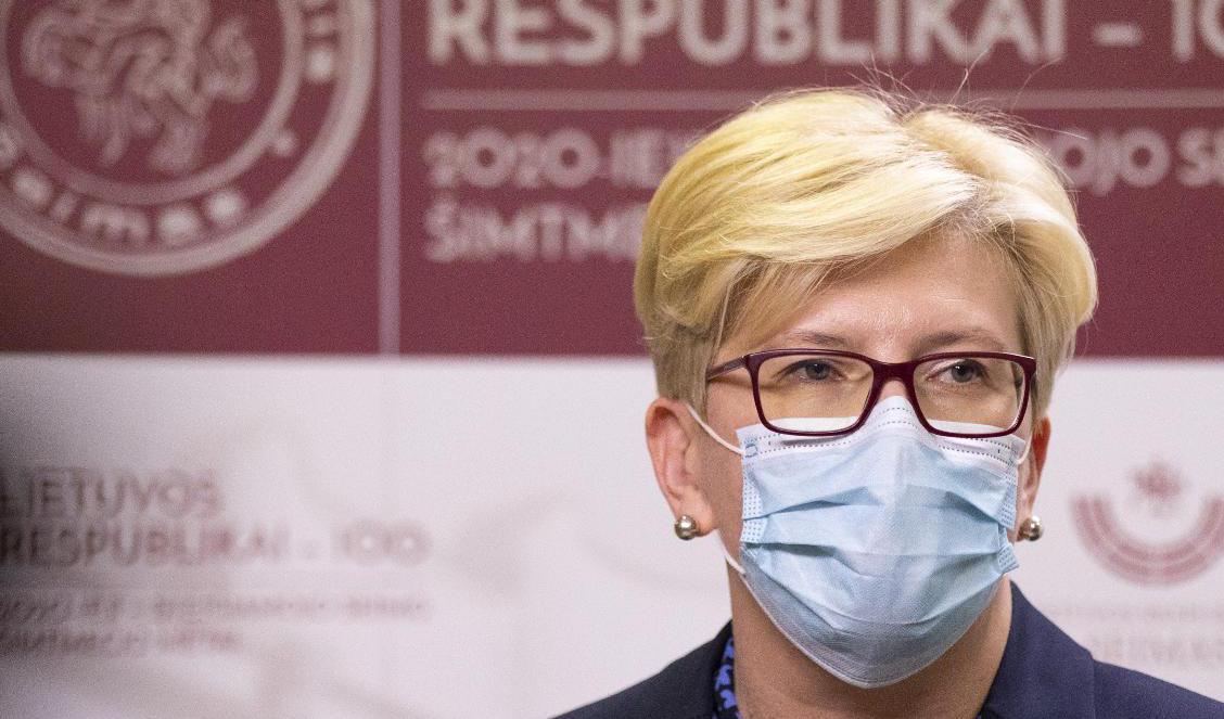 Litauens premiärminister Ingrida Symonite. Arkivbild. Foto: Mindaugas Kulbis/AP/TT