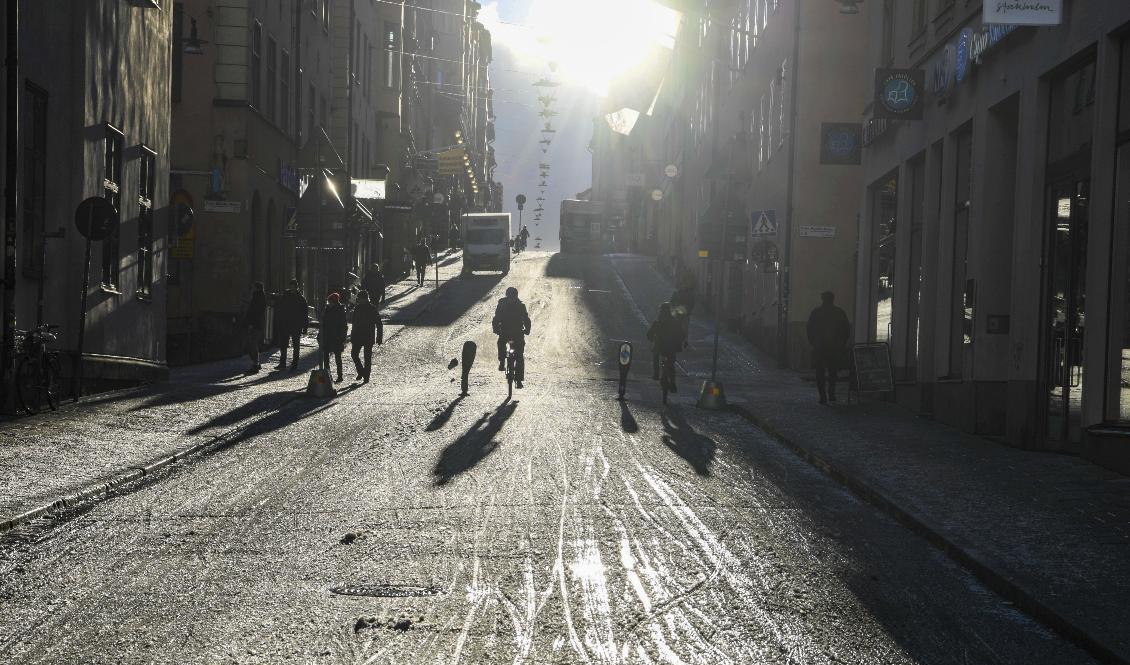 
Vårvärmen är på väg. Denna bild är dock tagen i Stockholm under en solig dag i januari. Arkivbild. Foto: Carl-Olof Zimmerman/TT                                            