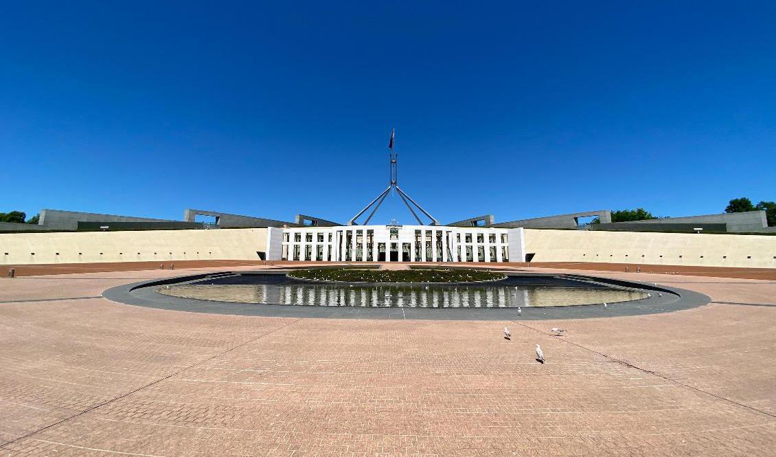 Australiens parlament i Canberra. Arkivbild. Foto: Gustav Sjöholm/TT