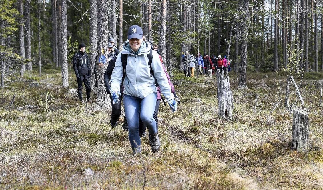 Kronprinsessan Victoria vandrade genom Jämtgavelns naturreservat i Ånge 2019. Nu har Sverige fått ytterligare 131 nya naturreservat. Arkivbild. Foto: Pontus Lundahl/TT