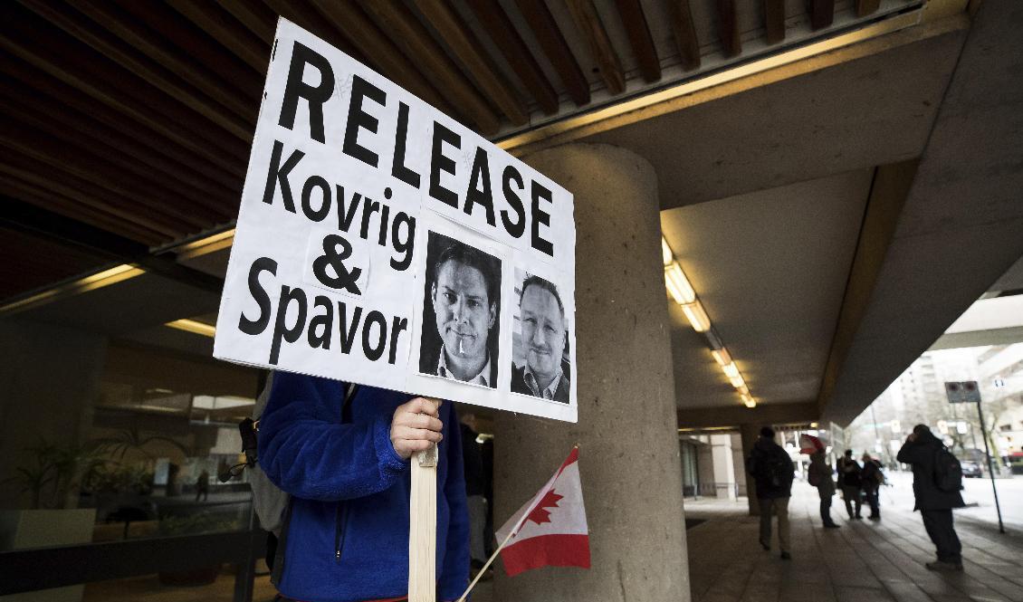 De två kanadensiska männen greps i Kina för över två år sedan. Arkivbild. Foto: Darryl Dyck/ The Canadian Press/AP/TT