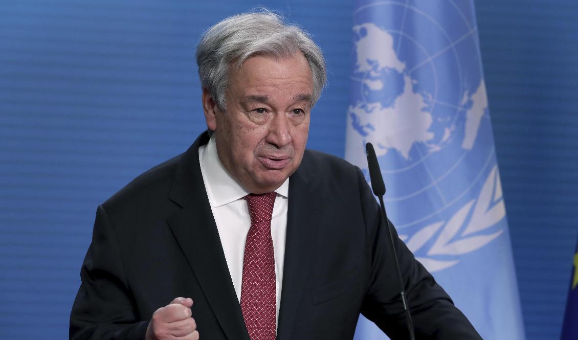 FN:s generalsekreterare António Guterres. Arkivbild. Foto: Michael Sohn/AP/TT