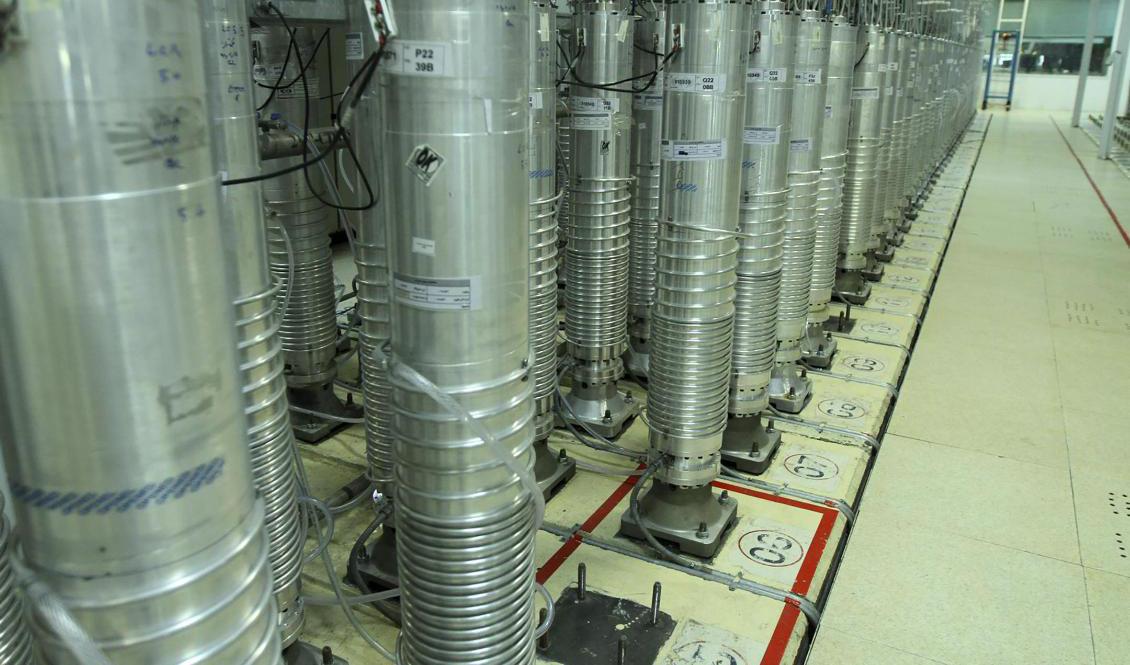 Centrifuger i den underjordiska kärnanläggningen Natanz i Iran. Foto: IAEA/AP/TT