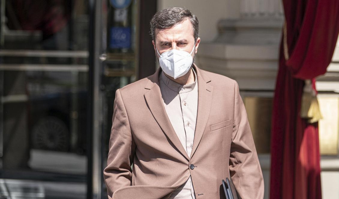 Irans representant hos Internationella atomenergiorganet (IAEA), Kazem Gharib Abadi, vid förhandlingarna i Wien. Foto: Florian Schroetter/AP/TT