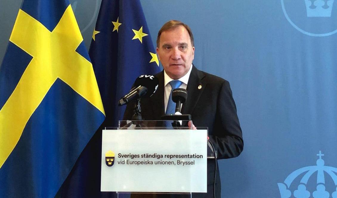 Statsminister Stefan Löfven (S) på den svenska EU-representationen i Bryssel. Arkivbild. Foto: Lars Larsson/TT