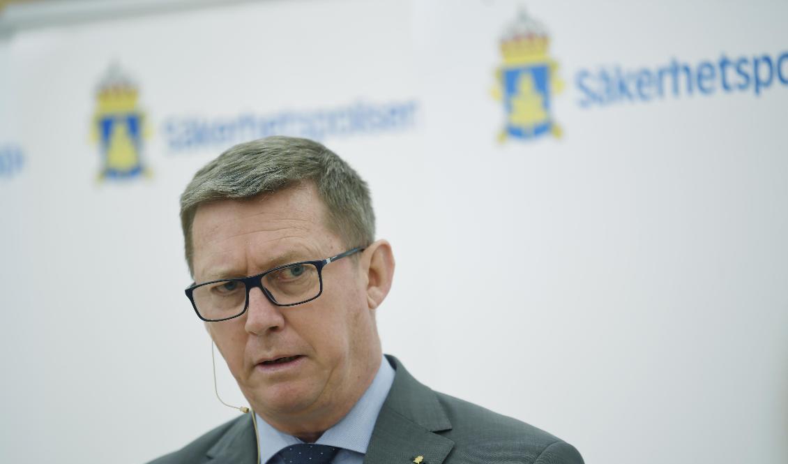 Säkerhetspolisens chef Klas Friberg vill att myndigheten ska kunna få läsa krypterade chattar. Arkivbild. Foto: Pontus Lundahl/TT