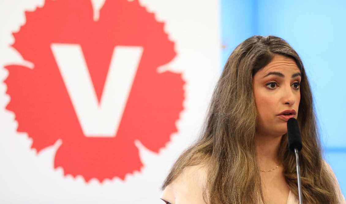 Vänsterpartiets ledare Nooshi Dadgostar. Foto: Ali Lorestani/ TT