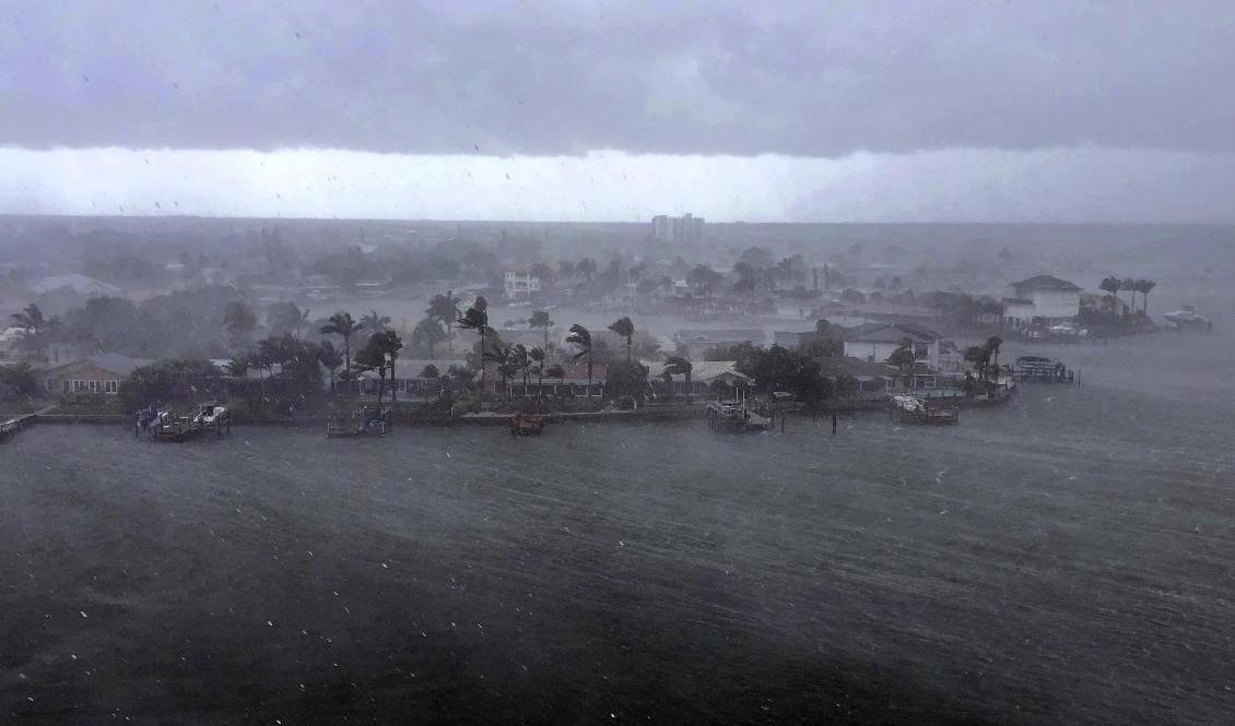 Elsa närmar sig staden Treasure Island i Florida. Foto: Marc Topkin/Tampa Bay Times/AP/TT