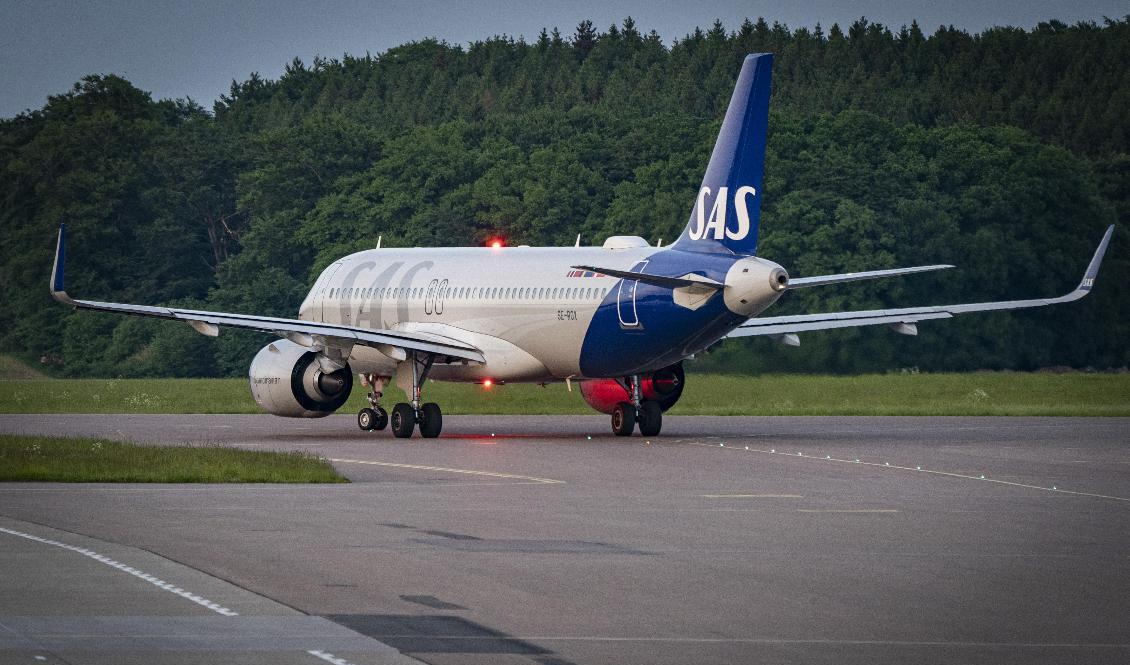 Ett SAS-plan på väg att lyfta från Sturups flygplats (nuvarande Malmö Airport). Arkivbild. Foto: Johan Nilsson/TT