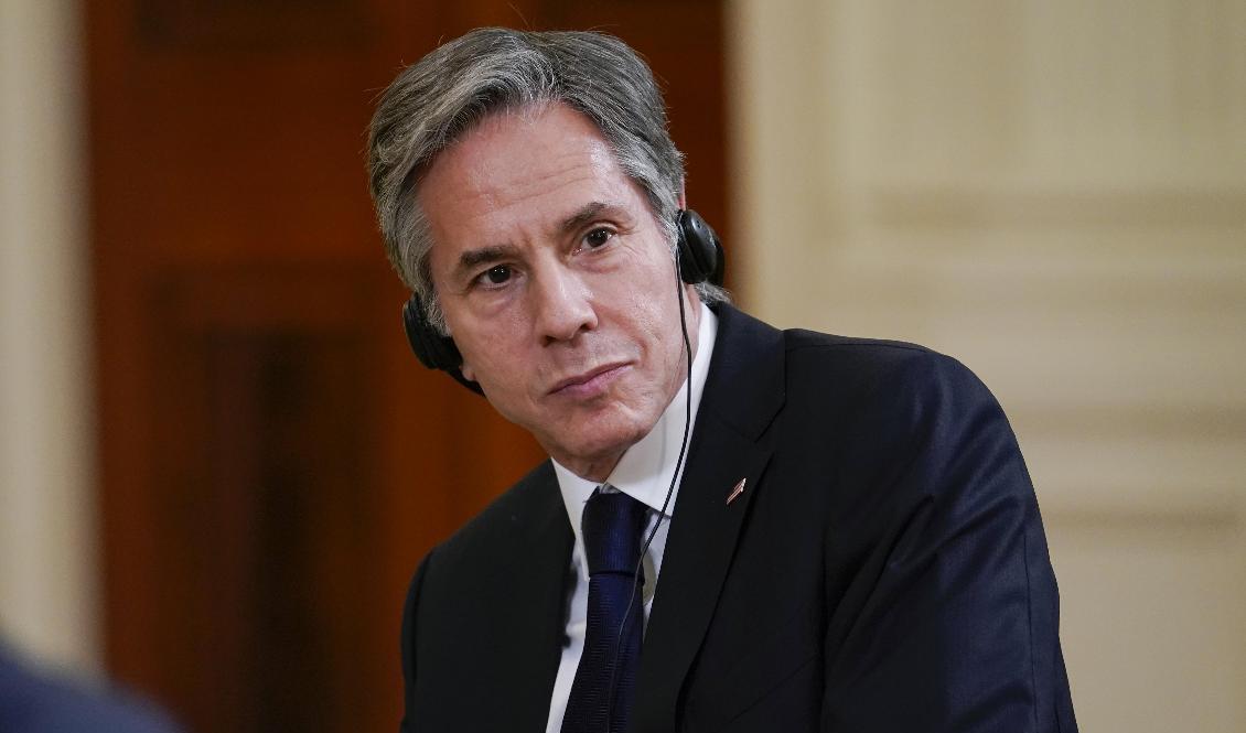 USA:s utrikesminister Antony Blinken (bilden) har ringt Tunisiens president Kaïs Saied, som anklagas av sina politiska motståndare för att ha genomfört en kupp i Tunisien. Arkivbild. Foto: Susan Walsh/AP/TT