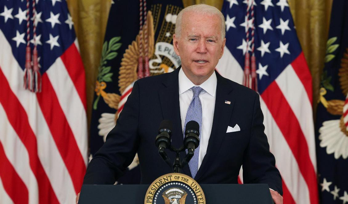 
USA:s president Joe Biden talar i Vita huset i Washington den 29 juli 2021. Foto: Anna Moneymaker/Getty Images                                            