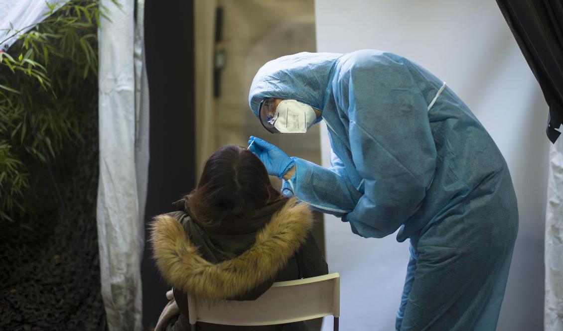 Gratis covidtest i tyska huvudstaden Berlin. Arkivbild. Foto: Markus Schreiber/AP/TT