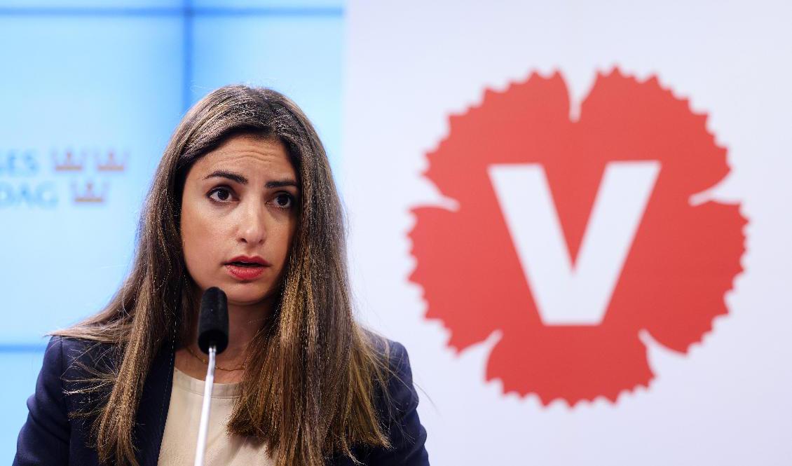 Vänsterpartiets ledare Nooshi Dadgostar. Arkivbild. Foto: Nils Petter Nilsson/TT