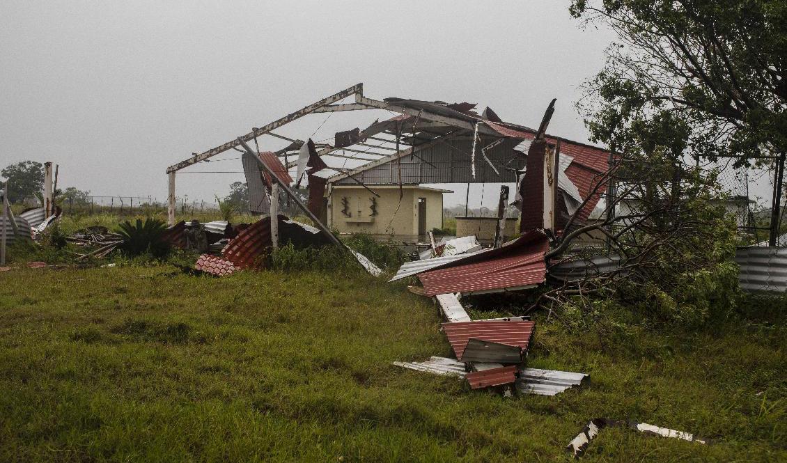 Orkanen Grace slår hårt mot orten Tecclutla i den mexikanska delstaen Veracruz. Foto: Felix Marquez/AP/TT
