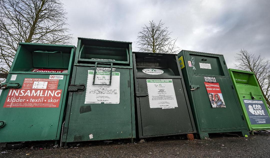 Två män åtalas för att ha stulit 4,6 ton kläder ur insamlingscontainrar på flera platser i Västsverige. Arkivbild. Foto: Johan Nilsson/TT