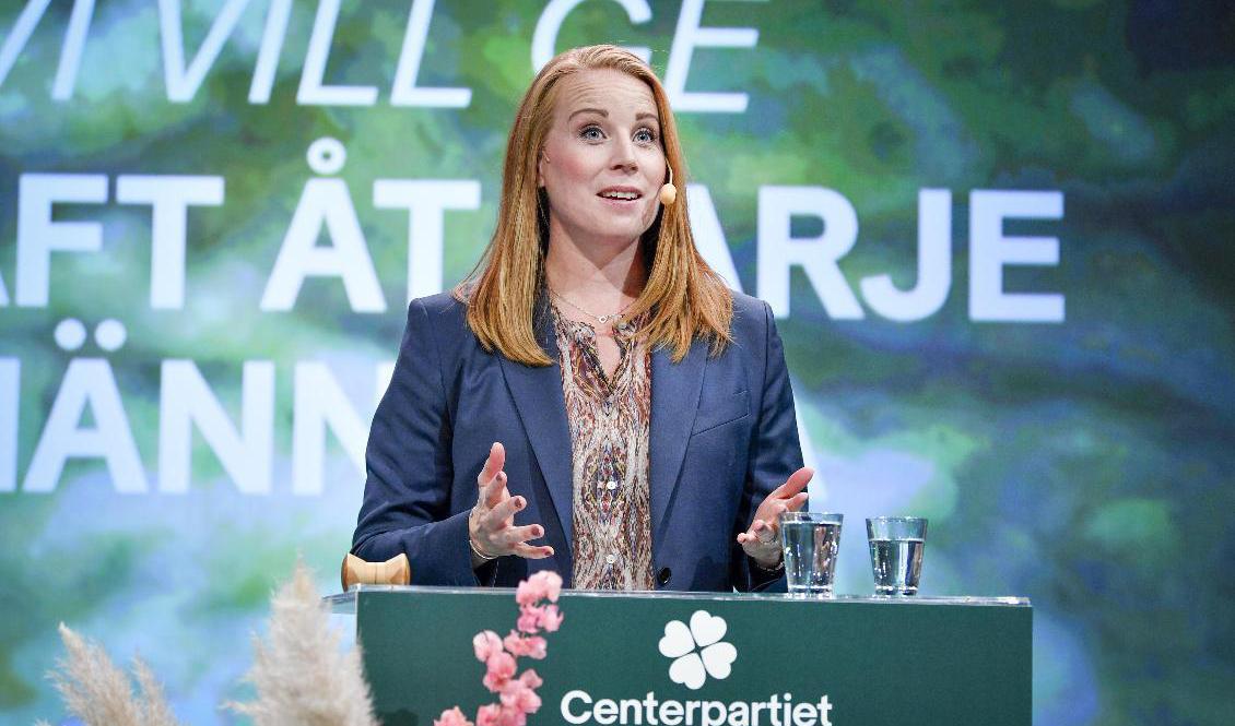 Partiledare Annie Lööf kunde konstatera att stämman inte bjöd på några allvarliga överraskningar när den avslutades. Foto: Anders Wiklund/TT