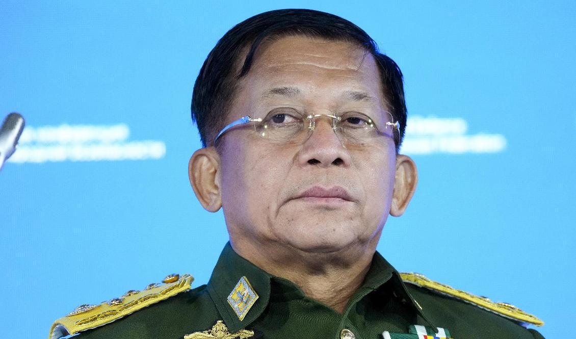 Myanmars juntaledare Min Aung Hlaing. Arkivbild. Foto: Alexander Zemlianichenko/AP/TT
