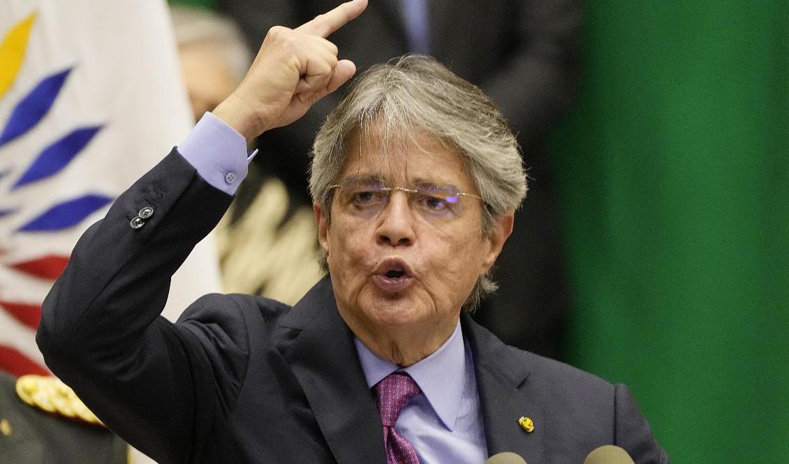 Ecuadors president Guillermo Lasso har infört nödläge efter en eskalerande våldsspiral i landet. Arkivbild. Foto: Dolores Ochoa/AP/TT