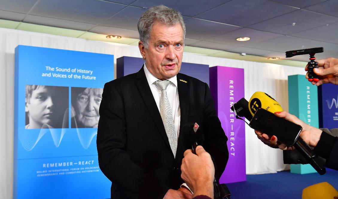 Sauli Niinistö. Bild från Förintelsekonferensen i Malmö häromveckan. Foto: Jonas Ekströmer/TT
