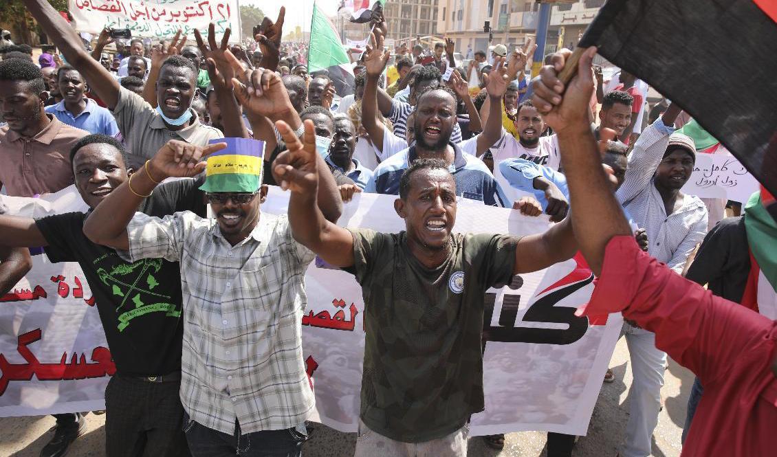 Gatuprotester i Sudans huvudstad Khartoum förra veckan. Foto: Marwan Ali/AP/TT