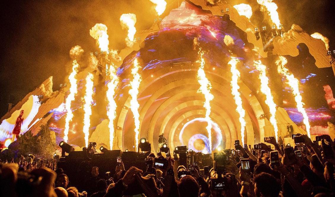 Olyckan inträffade under Travis Scotts framträdande på fredagskvällen, lokal tid. Foto: Amy Harris/AP/TT