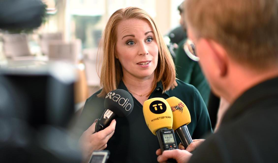 Centerpartiets partiledare Annie Lööf (C) säger att strandskyddet görs om i grunden, medan MP:s Märta Stenevi skriver att de nu har "räddat strandskyddet". Foto: Anders Wiklund/TT
