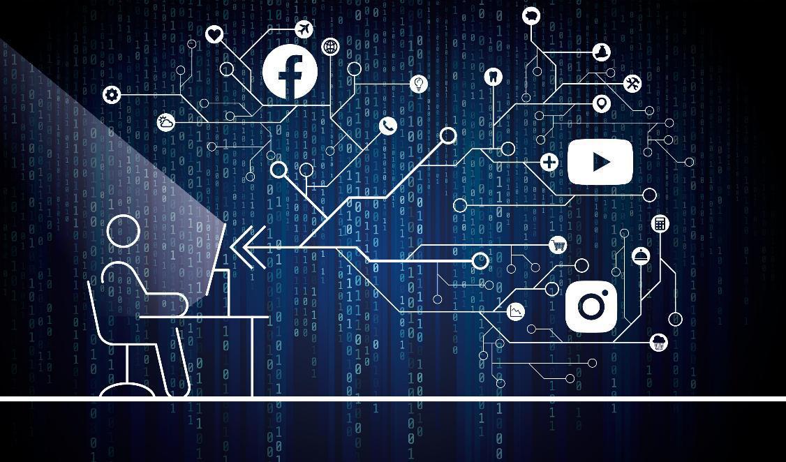 Ditt digitala agerande skapar ett nätverk som kan användas av bland andra sociala medier-jättarna för att rikta reklam mot dig. Foto: Johan Hallnäs/TT