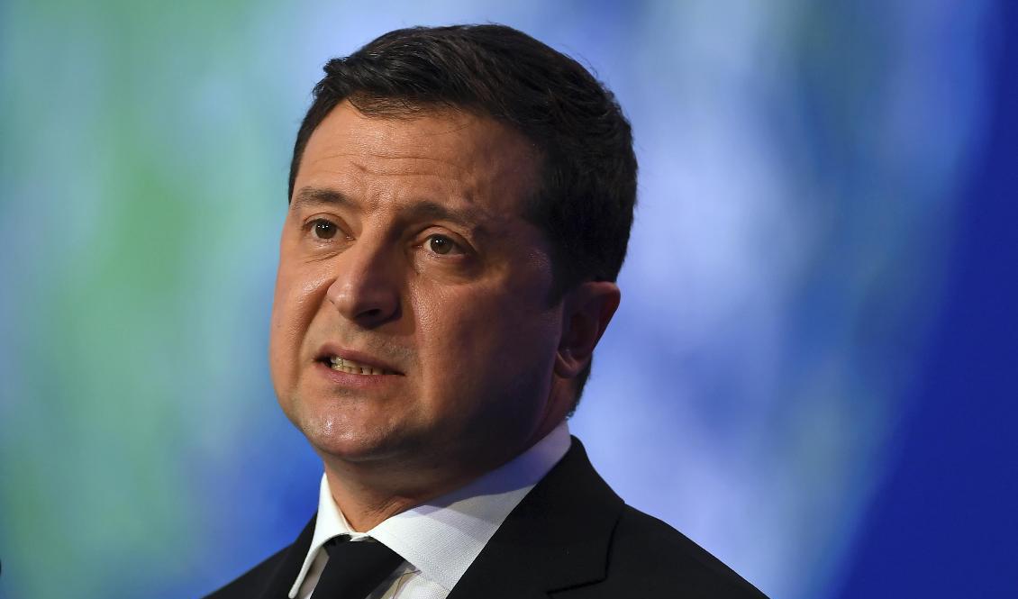 Ukrainas president Volodymyr Zelenskyj oroas av ryska truppförflyttningar vid gränsen. Arkivbild. Foto: Andy Buchanan/AP/TT