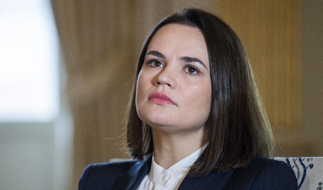 Belarusiska oppositionsledaren Svetlana Tichanovskaja. Arkivbild. Foto: Claudio Bresciani/TT