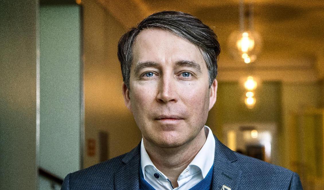 Sverigedemokraternas partisekreterare Richard Jomshof säger att målet givetvis är att ingå i en regering med Moderaterna och Kristdemokraterna, inte vara ett stöd vid sidan av. Foto: Claudio Bresciani/TT