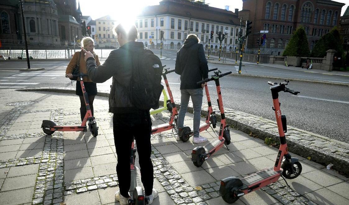 Elsparkcyklar i Stockholm. Arkivbild.Foto: Janerik Henriksson/TT