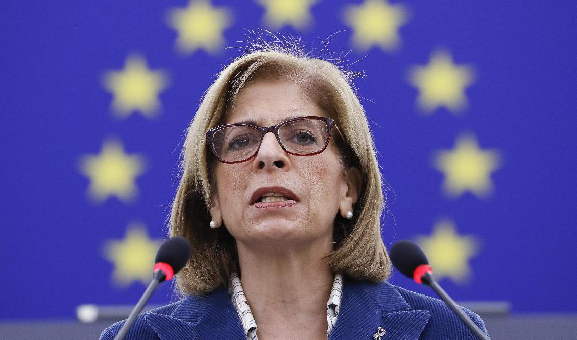 EU:s hälsokommissionär Stella Kyriakides leder under tisdagen ett ministermöte om covid-19 i Bryssel. Arkivfoto. Foto: Julien Warnand/AP/TT