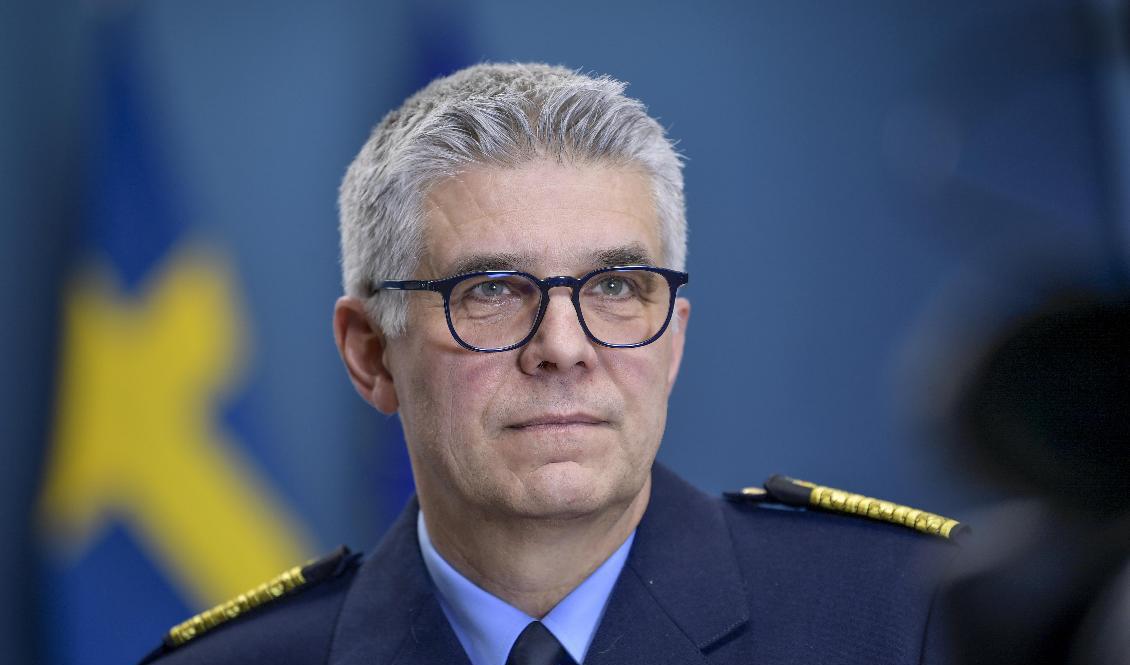 Rikspolischef Anders Thornberg kräver fler åtgärder för att bryta den negativa utvecklingen av den organiserade brottsligheten. Arkivbild. Foto: Pontus Lundahl/TT