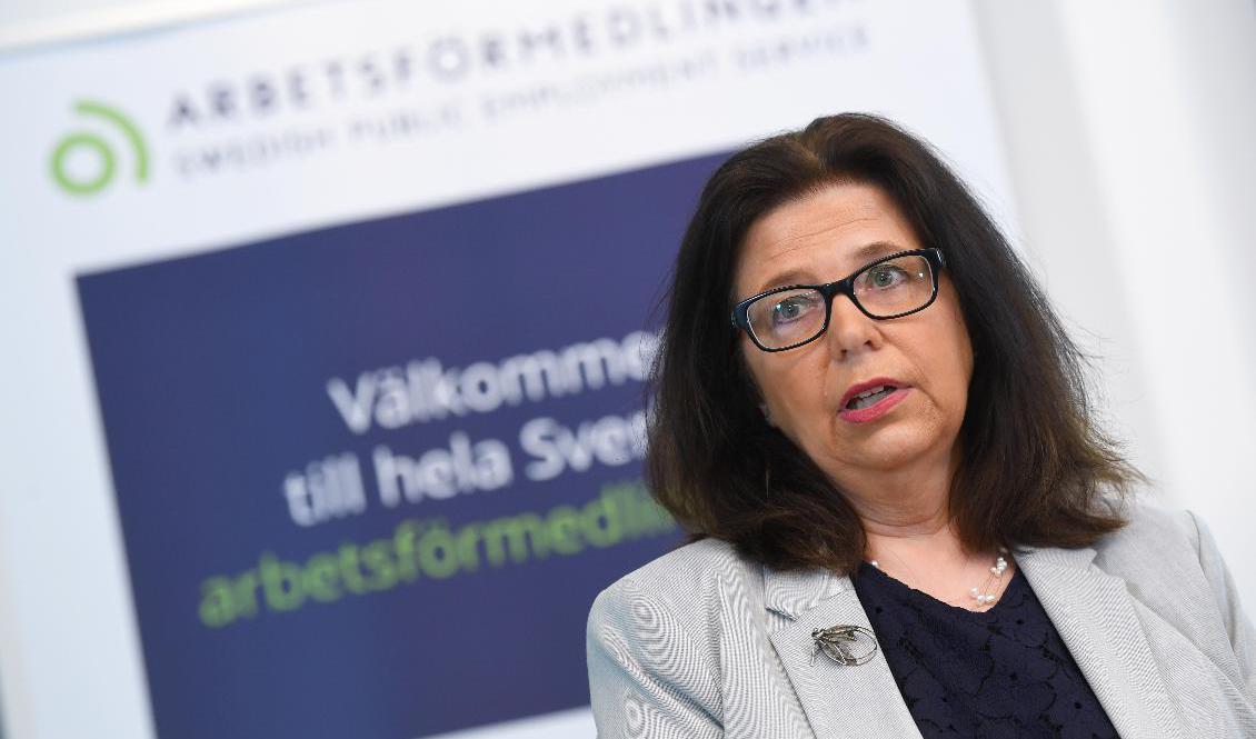 Arbetsförmedlingens generaldirektör Maria Mindhammar har en del att fixa. Arkivbild. Foto: Fredrik Sandberg/TT