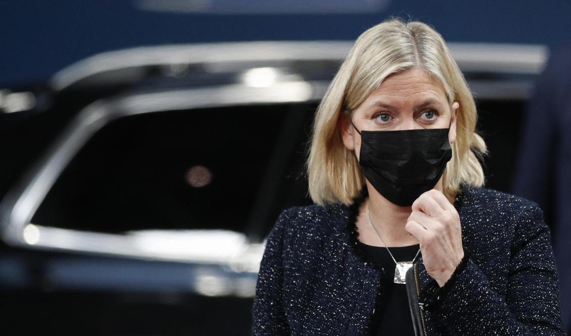 Magdalena Andersson på sitt första EU-toppmöte som statsminister. Foto: Johanna Geron/AP/TT