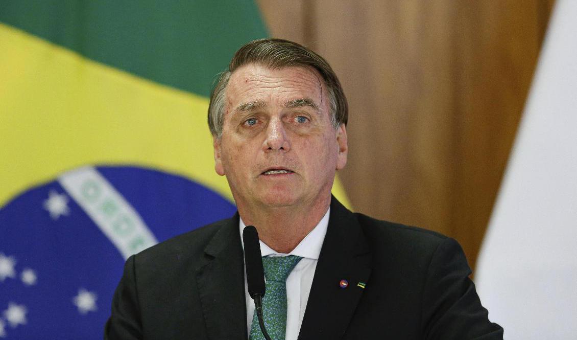 Brasiliens president Jair Bolsonaro har förts till sjukhus. Arkivbild. Foto: Raul Spinasse/AP/TT