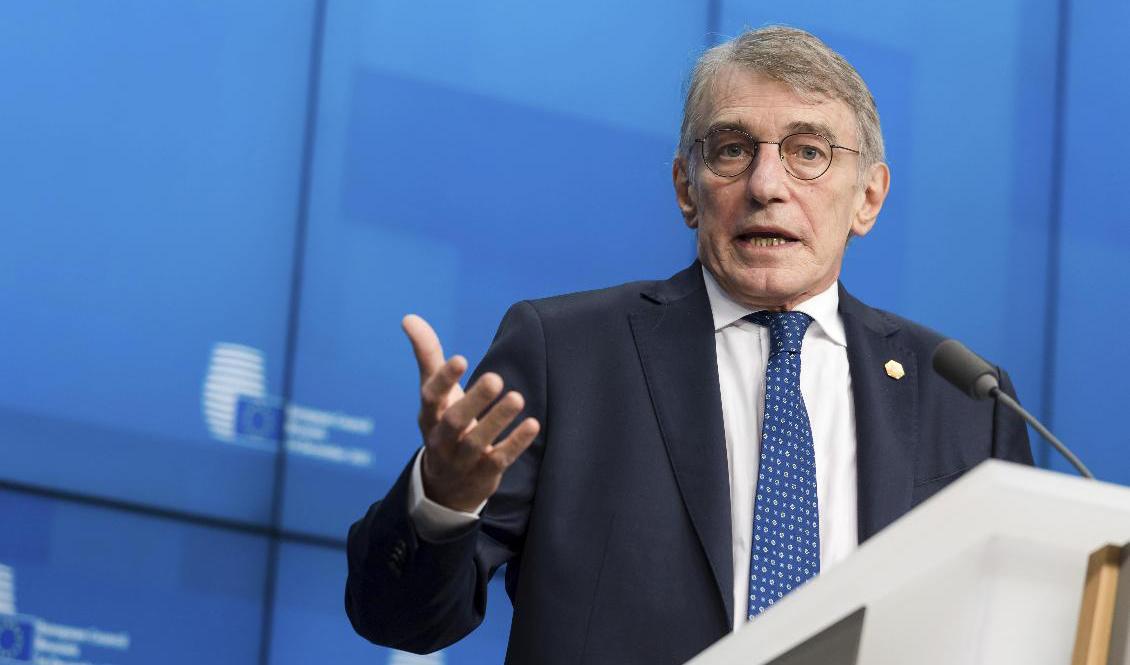 EU-parlamentets talman David Sassoli. Arkivbild Foto: Geert Vanden Wijngaert/AP/TT