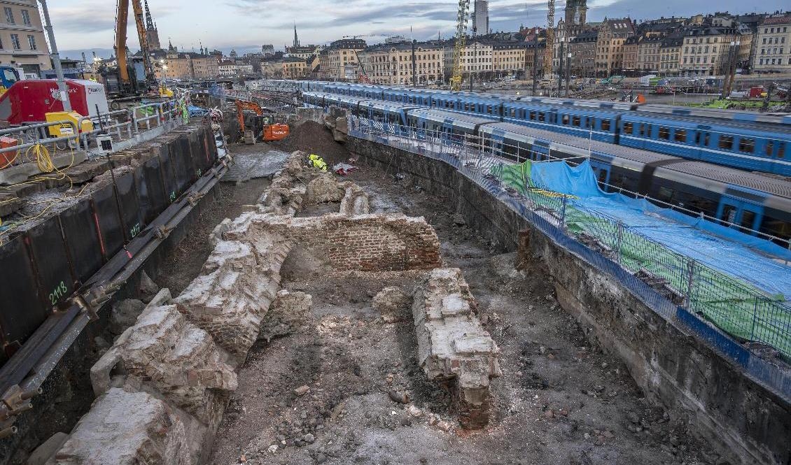 Foto Resterna av källaren till huset där restaurang Pelikan bedrev sin verksamhet i 200 år. Anders Wiklund/ TT