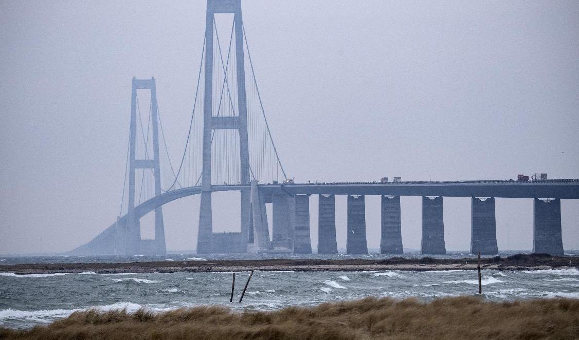 Stora Bältbron kan komma att stängas av stormen Malik. Arkivbild. Foto: Johan Nilsson/TT