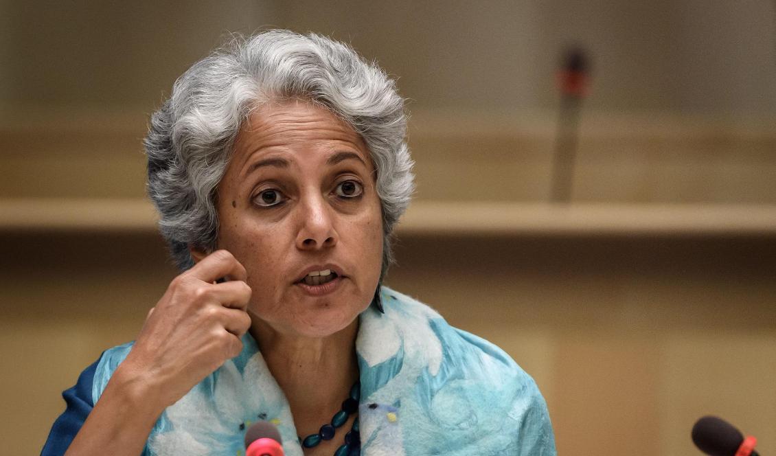 
WHO:s chefsforskare Soumya Swaminathan. Foto: Fabrice Coffrini/POOL/AFP via Getty Images                                            