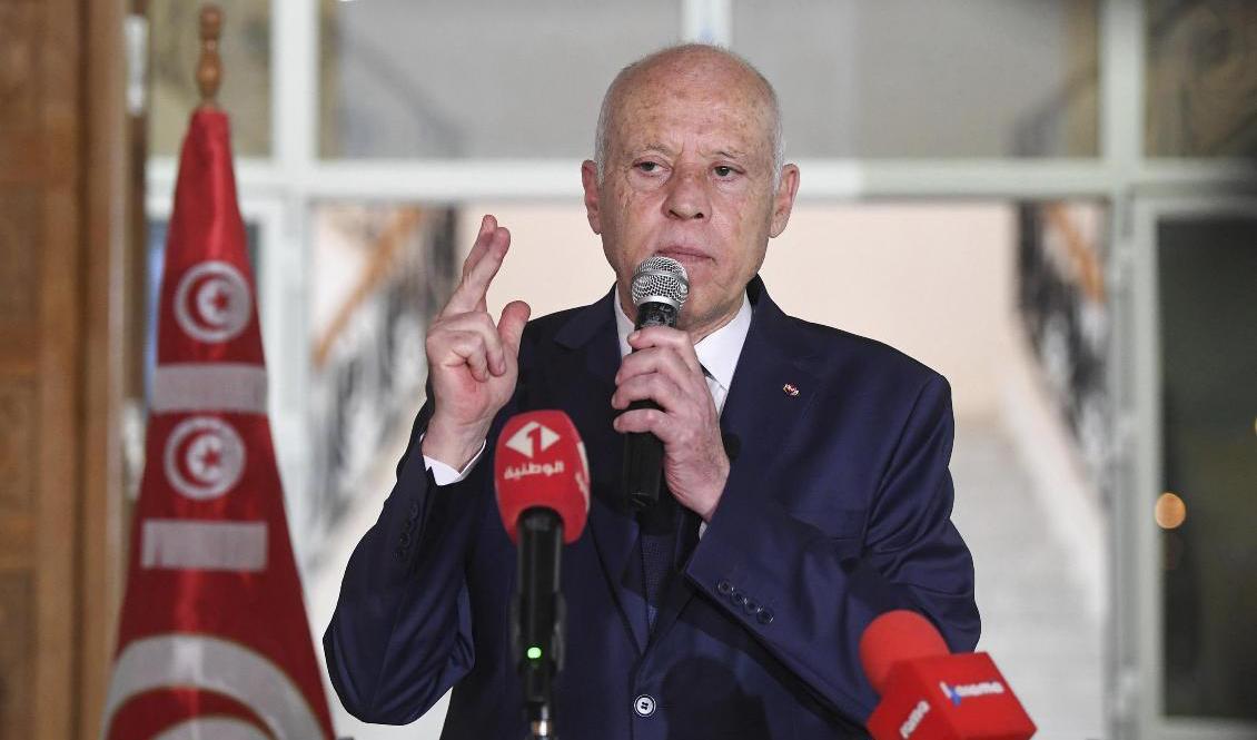 Tunisiens president Kaïs Saïed. Arkivbild. Foto: Slim Abid/AP/TT