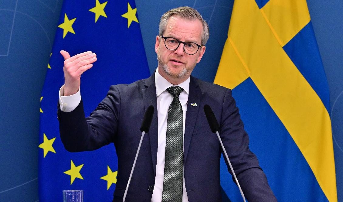 Finansminister Mikael Damberg (S) håller en pressträff om ekonomiska konsekvenser av Rysslands invasion av Ukraina. Foto: Jonas Ekströmer/TT