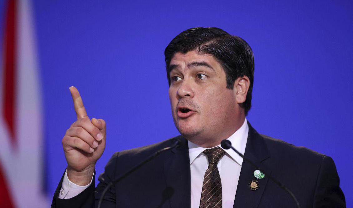 Costa Ricas president Carlos Alvarado. Arkivbild. Foto: Hannah McKay/AP/TT
