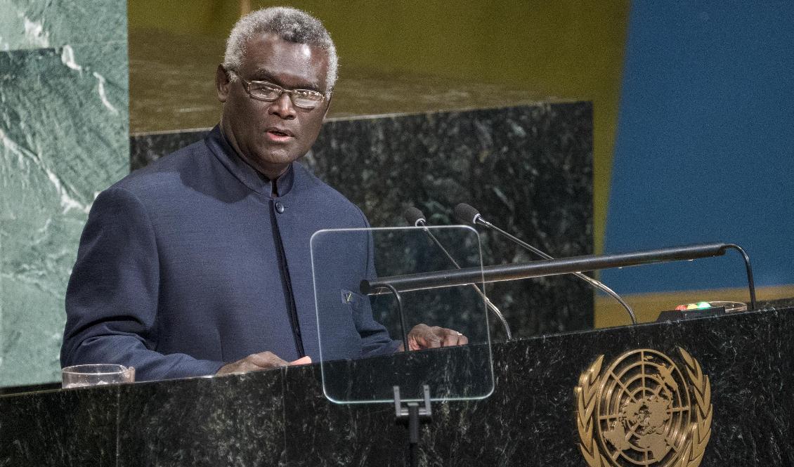 Salomonöarnas premiärminister Manasseh Sogavare. Arkivbild. Foto: Craig Ruttle/AP/TT