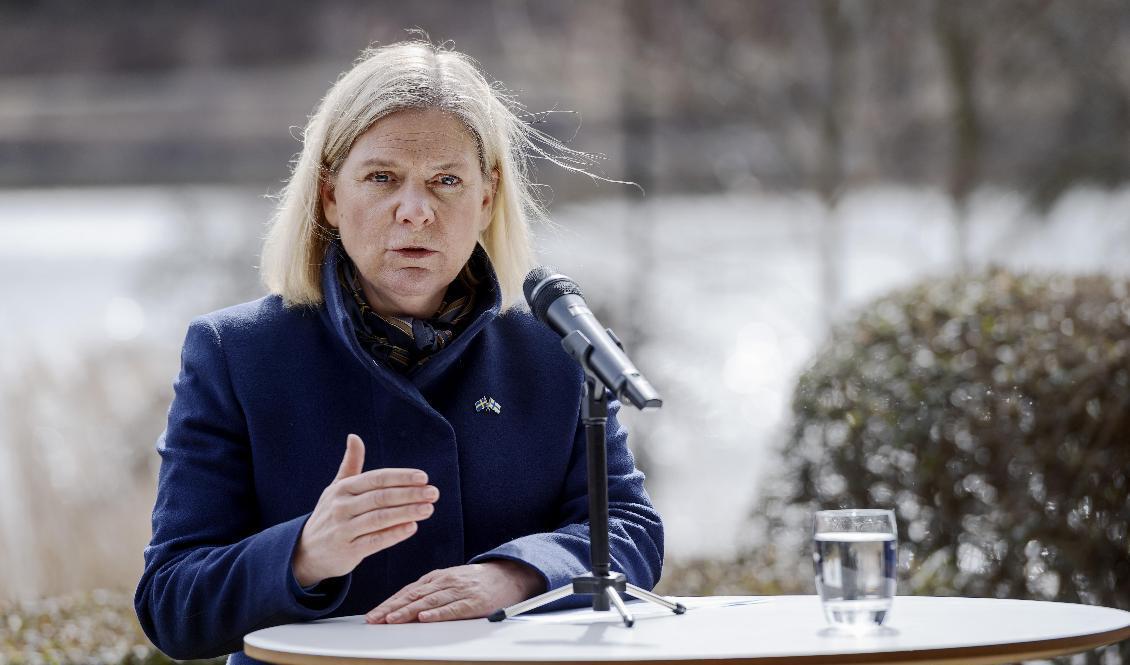 Stödet för Socialdemokraterna har inte varit större sedan mars 2014. På bilden Statsminister Magdalena Andersson. Arkivbild. Foto: Paul Wennerholm/TT
