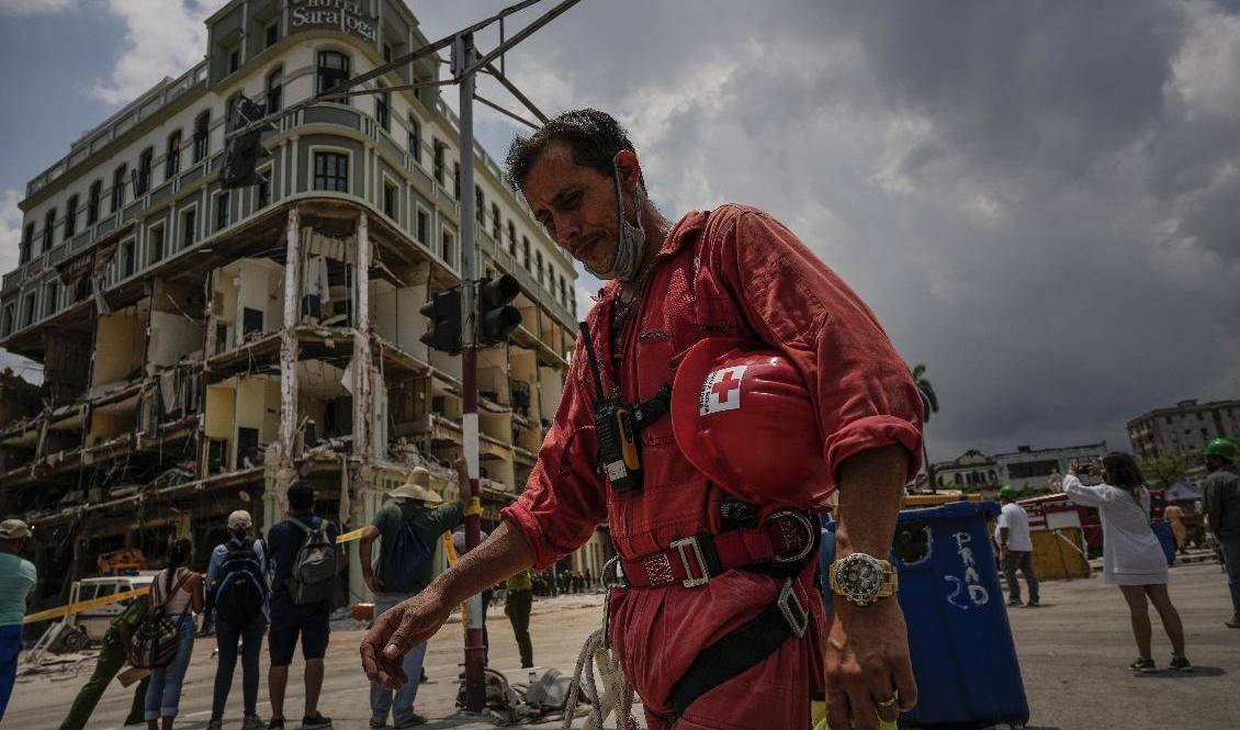 Lyshotellet renoverades när explosionen inträffade. Foto: Ramon Espinosa/AP/TT