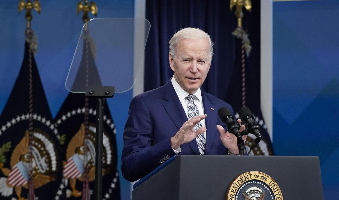 USA:s president Joe Biden talar om inflationen i Vita huset på tisdagen. Foto: Manuel Balce Ceneta/AP/TT