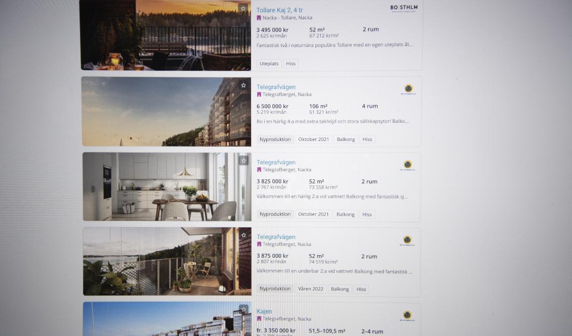 Utbudet på Hemnet har ökat kraftigt. Arkivbild. Foto: Carl-Olof Zimmerman/TT