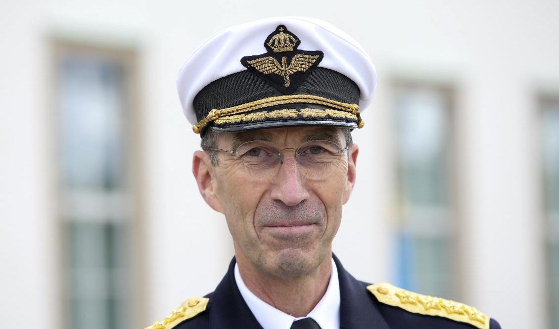 ÖB Micael Bydén vid veterandagen vid Sjöhistoriska museet i Stockholm på söndagen. Foto: Sören Andersson/TT